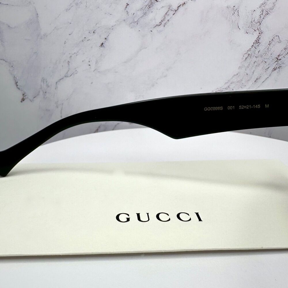 New Gucci Sunglasses Black Gold Square - Picture 7 of 16